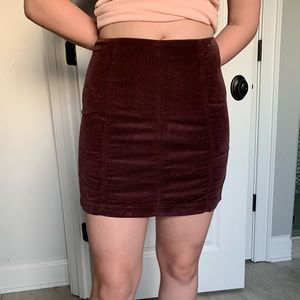 Free People Brown Corduroy Mini Skirt